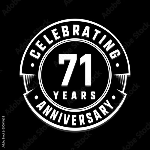 Celebrating 71st years anniversary logo design. Seventy-one years logotype. Vector and illustration.