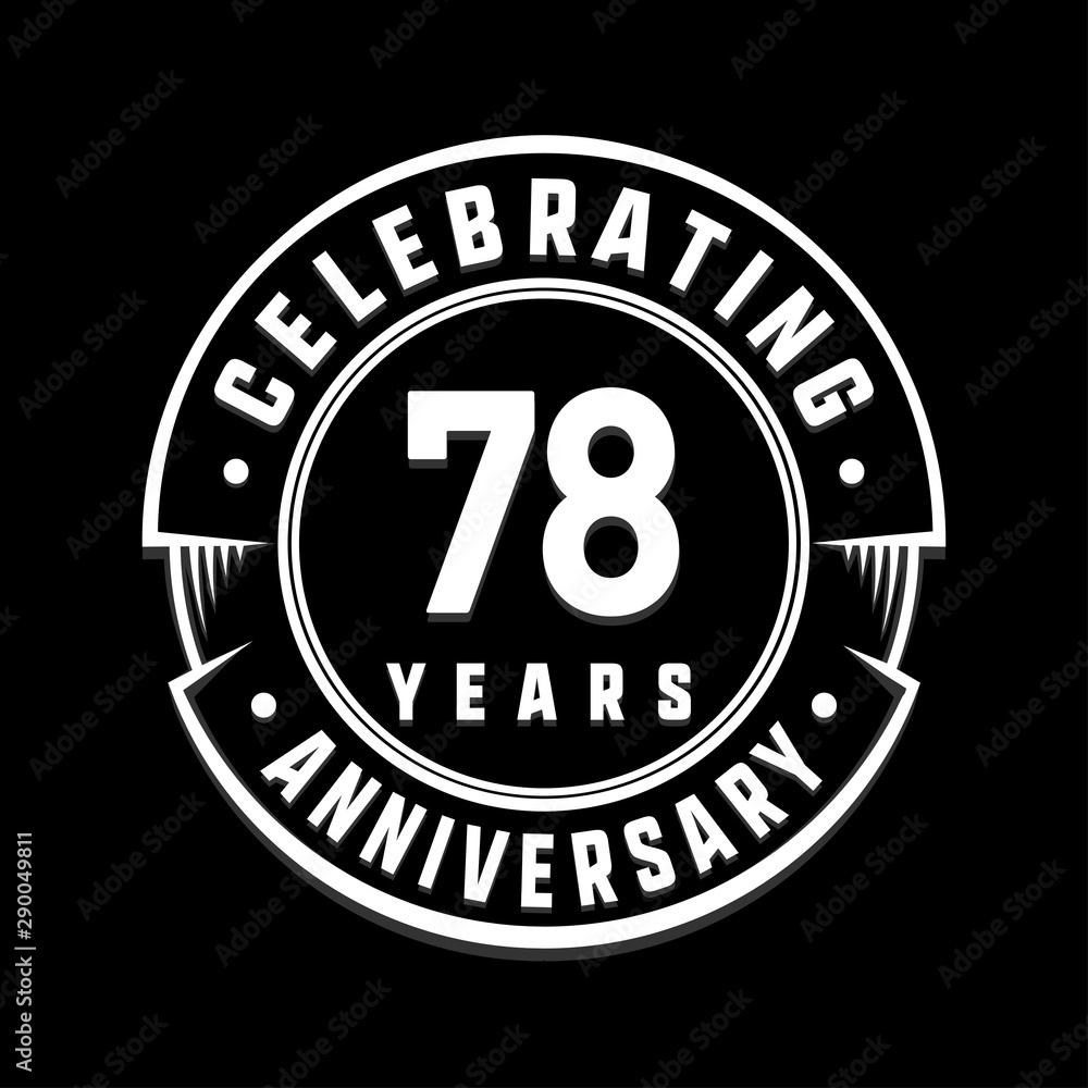 Celebrating 78th years anniversary logo design. Seventy-eight years logotype. Vector and illustration.