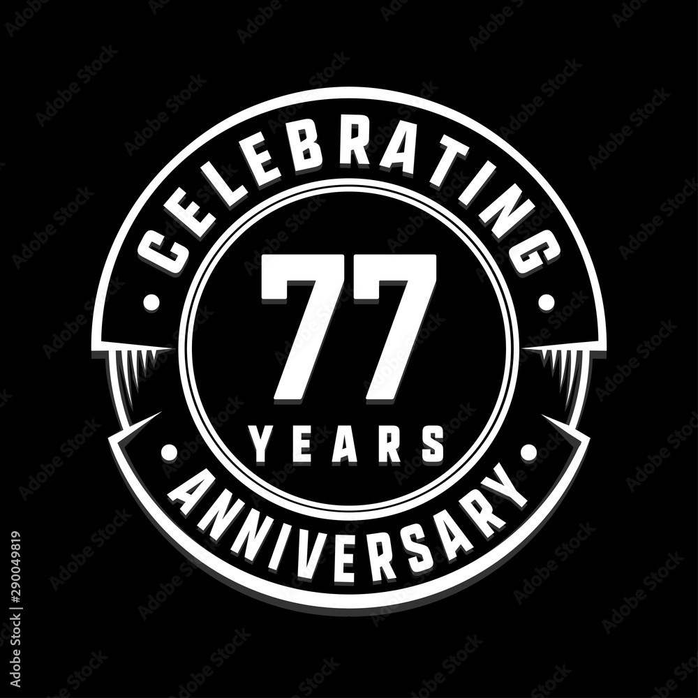 Fototapeta premium Celebrating 77th years anniversary logo design. Seventy-seven years logotype. Vector and illustration.