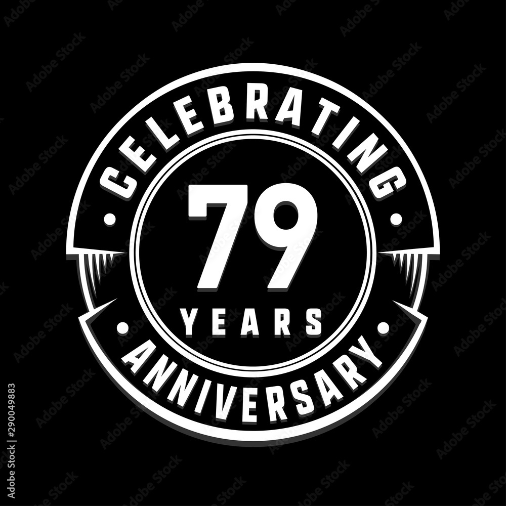 Celebrating 79th years anniversary logo design. Seventy-nine years logotype. Vector and illustration.