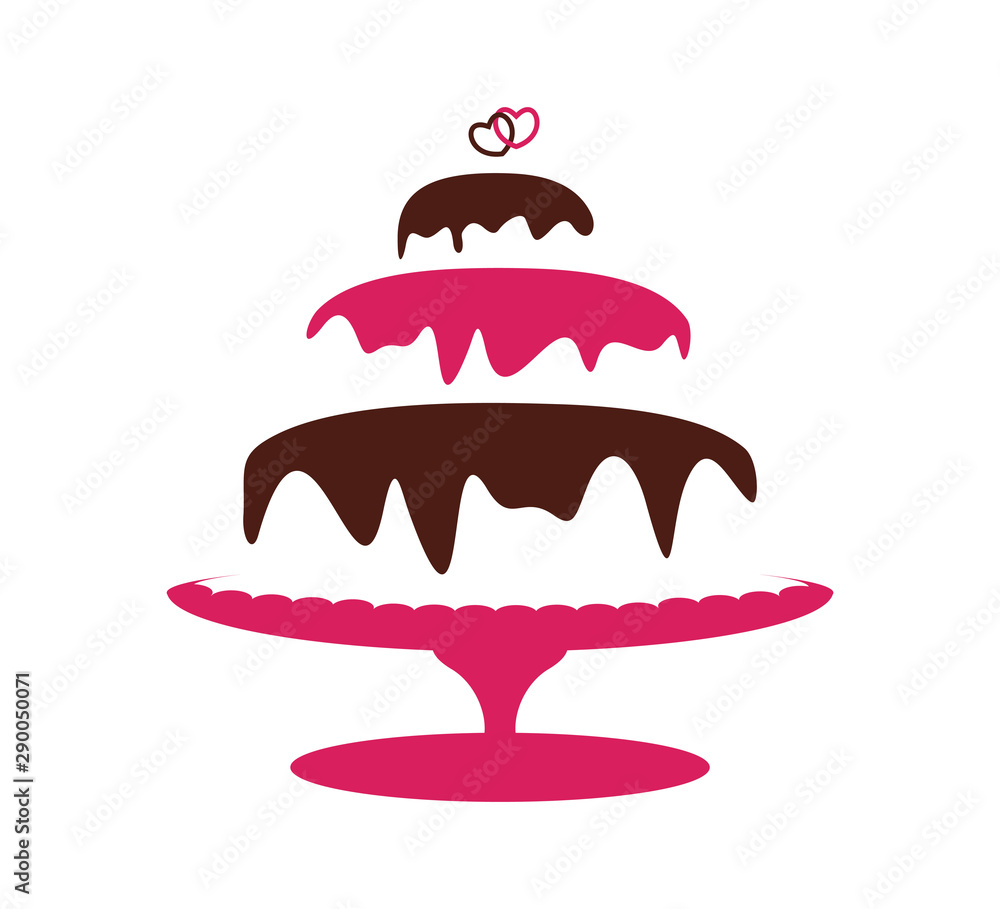 Sweet Tiered Love Wedding Cake Logo design