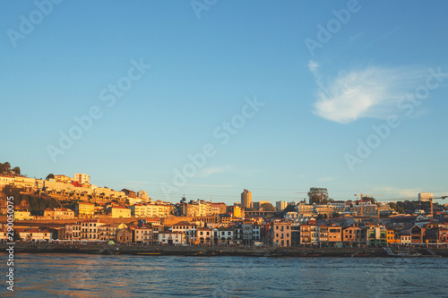 View on Vila Nova De Gaia from Porto across river Douro.