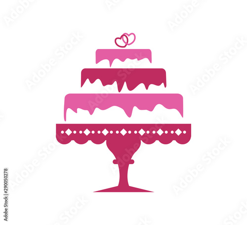 Sweet Tiered Love Wedding Cake Logo design