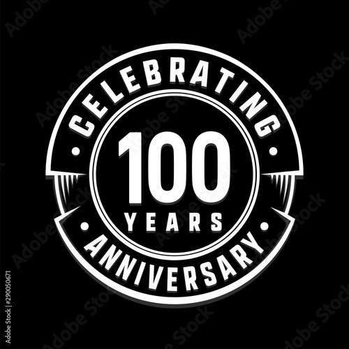Celebrating 100 years anniversary logo design. One hundred years logotype. Vector and illustration.