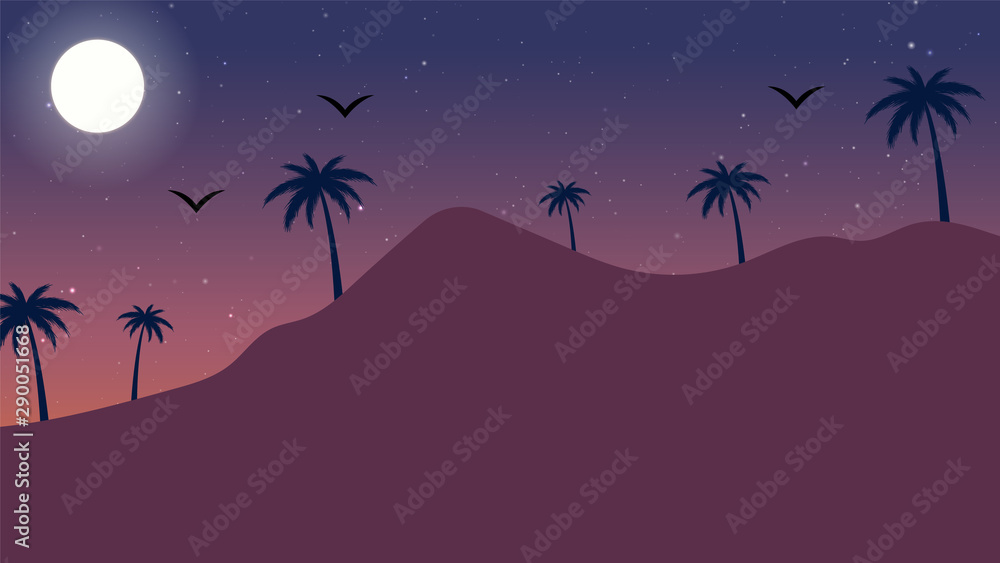 Night Landscape Background