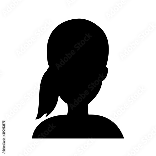 Avatar female icon, logo isolated on white background