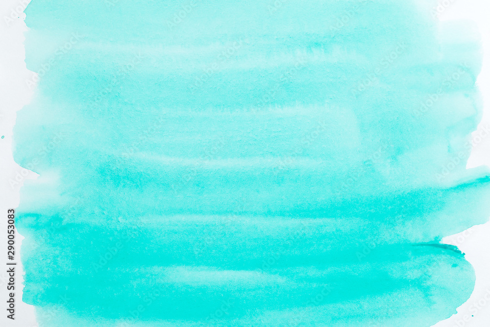Watercolor background mint color. Abstraction