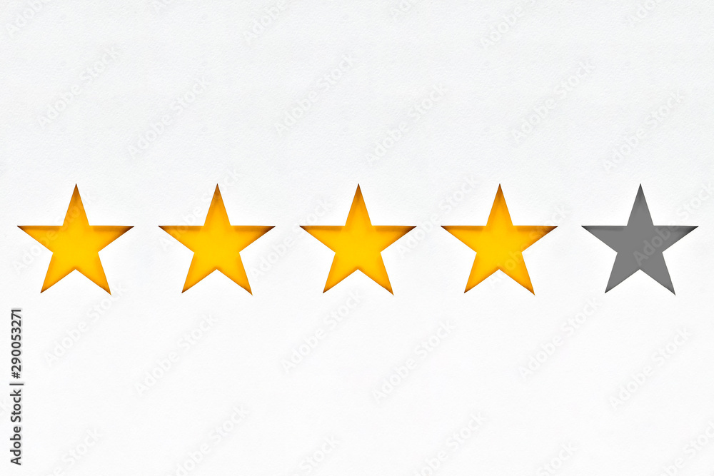 Star symbol (from one to five), hand made from cardboard, the concept of a positive or negative rating, reviews and feedback. Star symbol (from one to five), hand made from cardboard, the concept of a positive or negative rating, reviews and feedback.