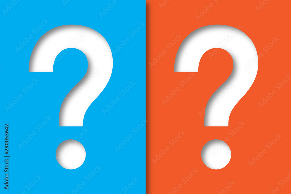 Question mark design made from cutted papers Question mark design made from cutted papers
