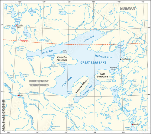 Detailed map of the Great Bear Lake Northwest Territories canada