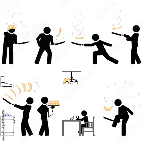 Flipping pancakes with skillful ease