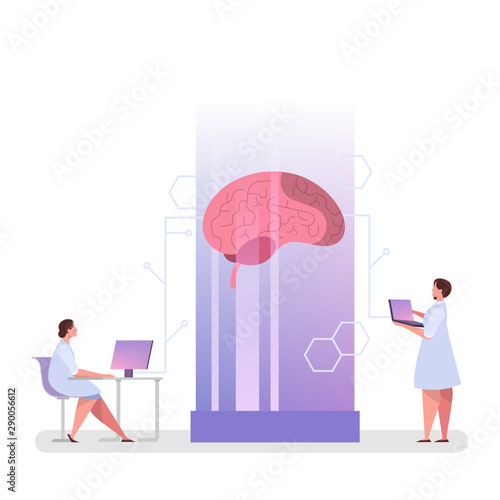 Doctor examine huge brain