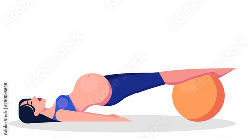 Yoga for pregnant woman concept. Fitness and sport
