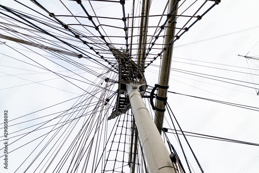 Fototapeta premium Masts and rigging of a sailing ship