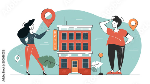 Book hotel online concept. Idea of travel and tourism