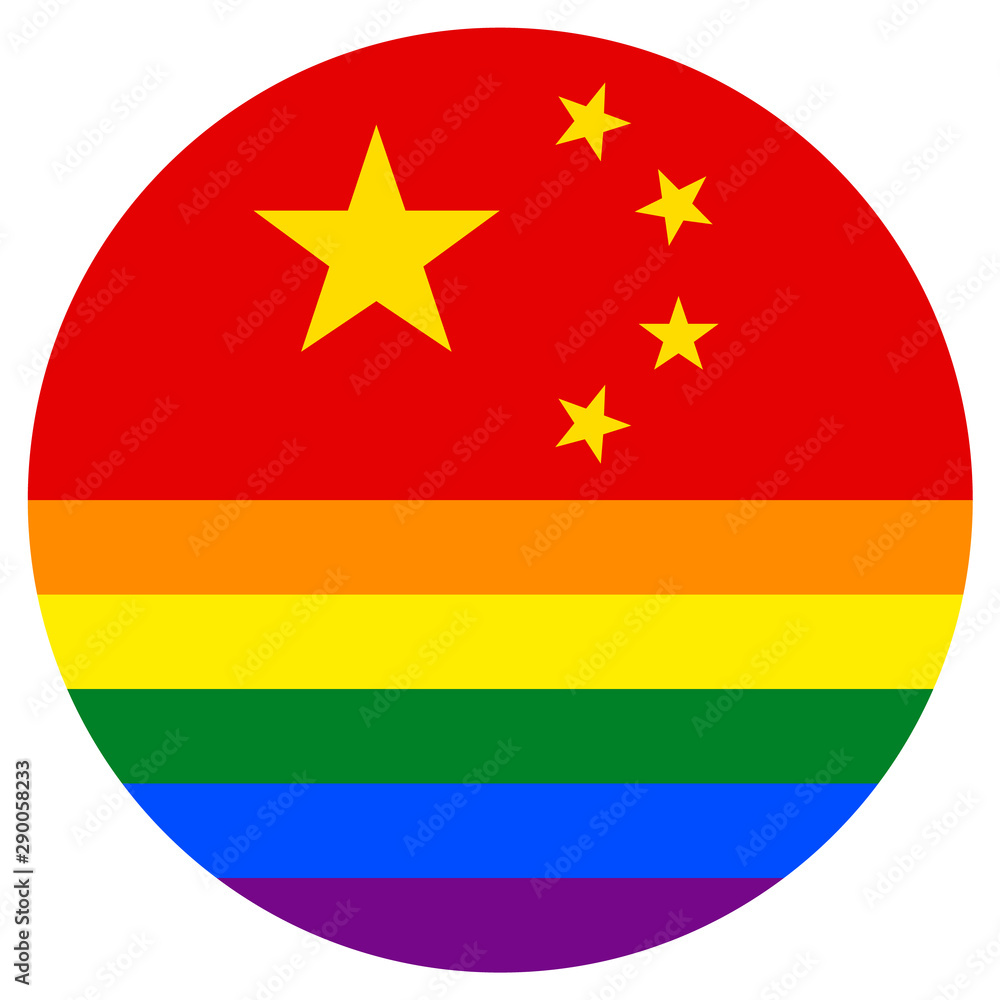LGBT Flag, round shape icon on white background LGBT Flag, round shape icon on white background
