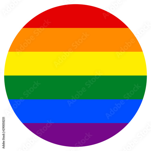 LGBT Flag, round shape icon on white background