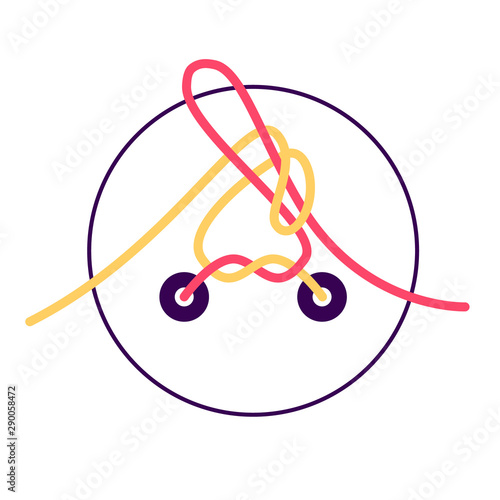 How to tie your shoe laces instruction. Guide for child