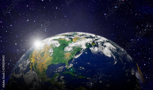 Earth in the outer space. Elements of this image furnished by NASA