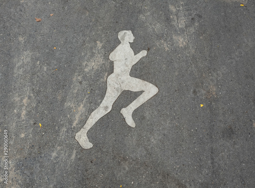 Running Sign on the road