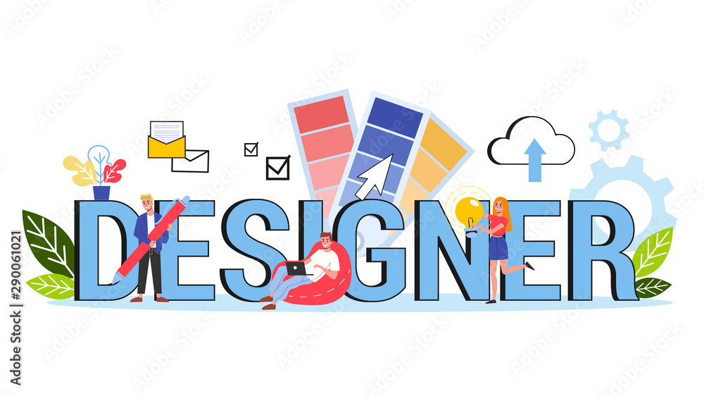 Designer web banner design concept. Idea of graphic design