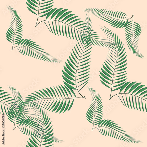 Tropical palm leaves, jungle leaves seamless floral pattern background © MichiruKayo