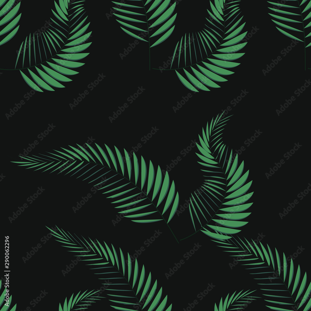 Tropical palm leaves, jungle leaves seamless floral pattern background Tropical palm leaves, jungle leaves seamless floral pattern background