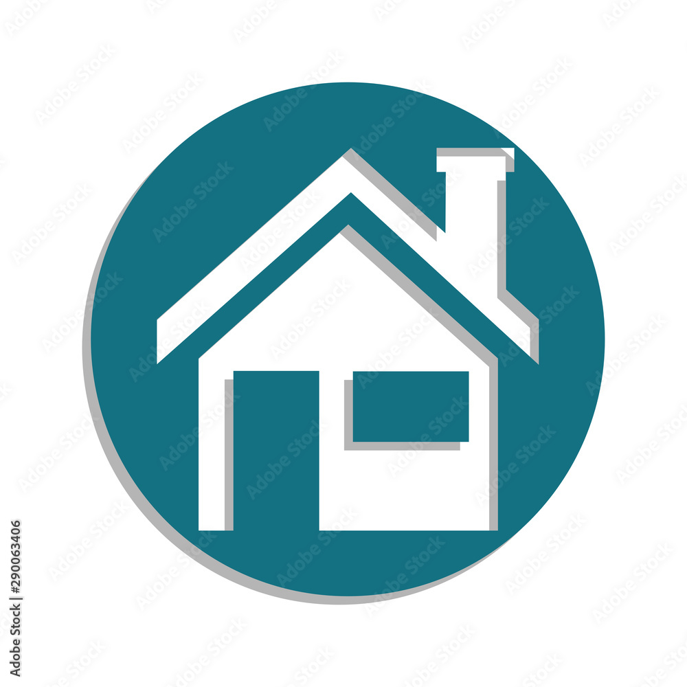 House icon. Blue. Flat style. Isolated on white background. House icon. Blue. Flat style. Isolated on white background.