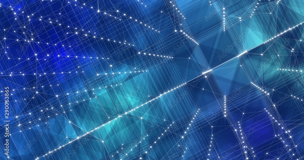 Obraz premium Background Abstract Dynamic Plexus Futuristic Technology. 3d render