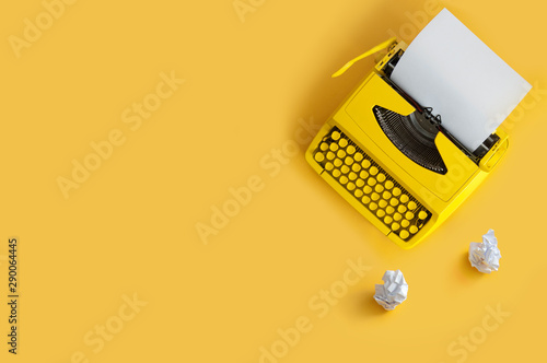 Retro typewriter brainstorming writers block photo