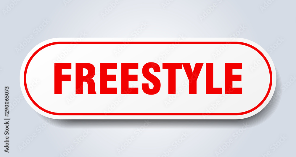 freestyle sign. freestyle rounded red sticker. freestyle