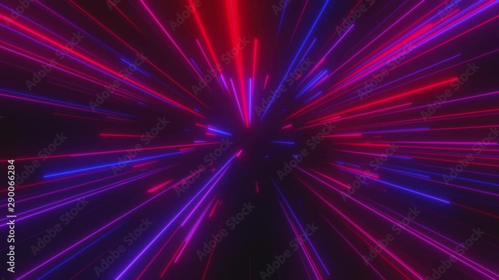 Looped animation. Interstellar travel through space and time at the speed of light. 3d rendering.