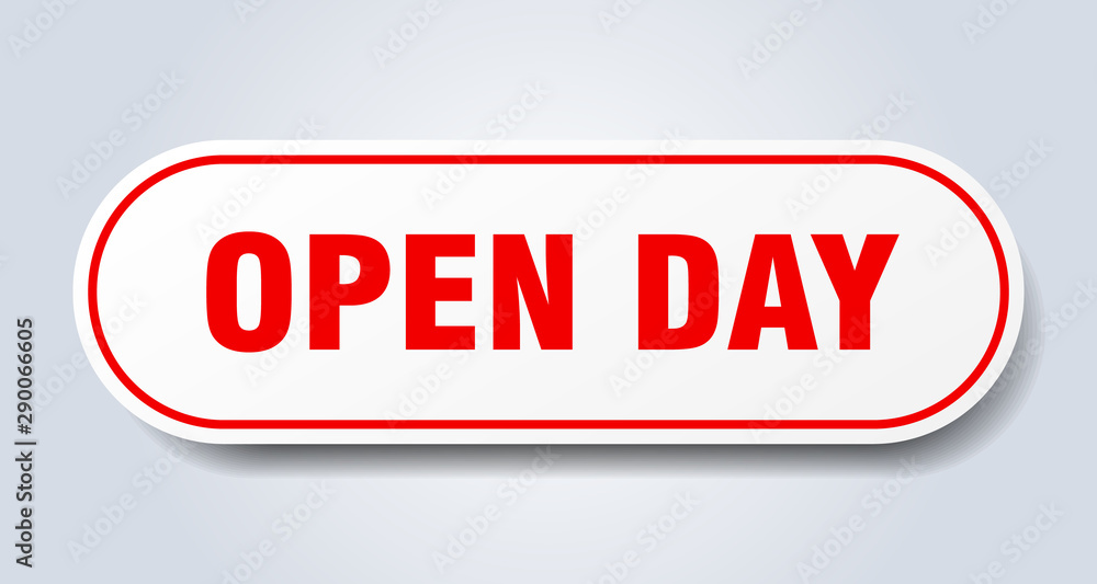 open day sign. open day rounded red sticker. open day open day sign. open day rounded red sticker. open day