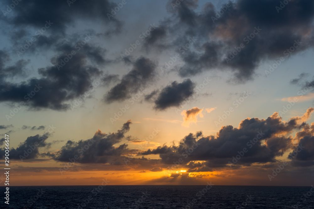 Sunset at sea, seen from a cruise