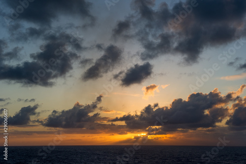 Sunset at sea, seen from a cruise © goyoconde