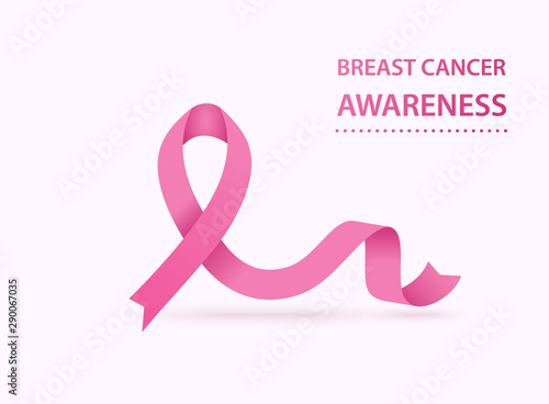Breast cancer awareness month. Pink ribbon.