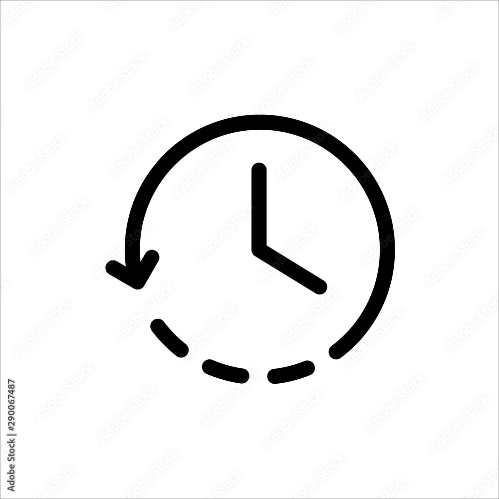 Clock icon. Symbol of time with trendy flat line style icon for web, logo, app, UI design. isolated on white background. vector illustration eps 10 Clock icon. Symbol of time with trendy flat line style icon for web, logo, app, UI design. isolated on white background. vector illustration eps 10