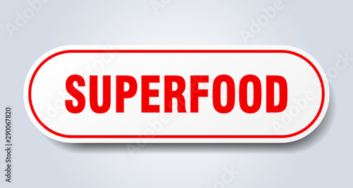 superfood sign. superfood rounded red sticker. superfood
