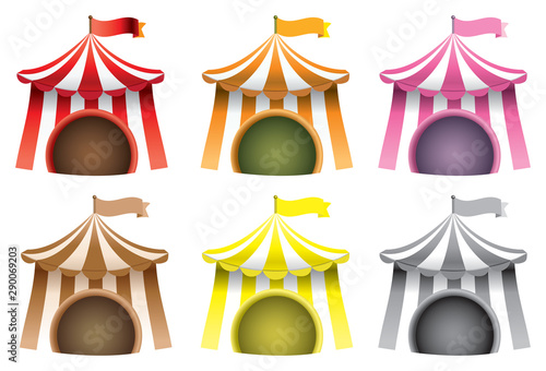 Circus Tent Vector Icon Set