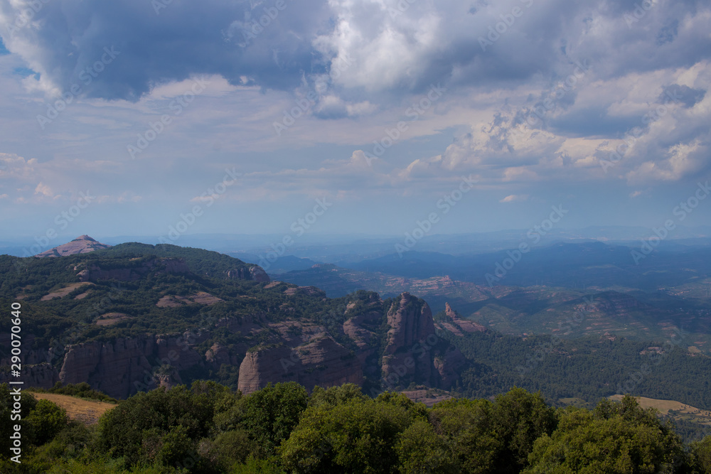 panoramic view of the mountais in barcelona