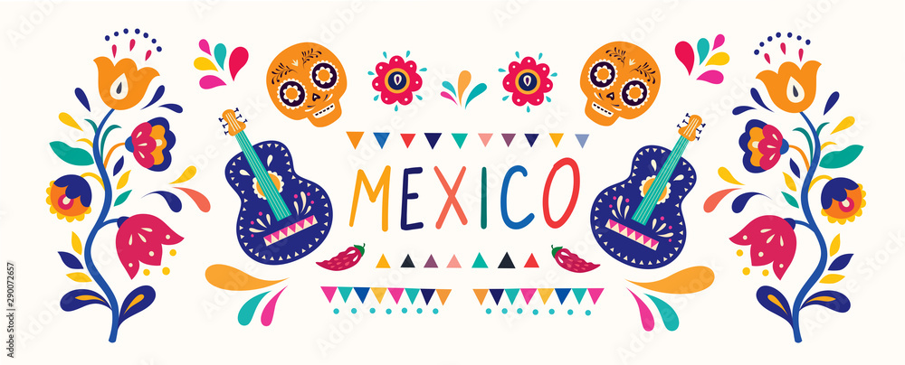 Stylish artistic Mexican decor for Mexican holidays and party