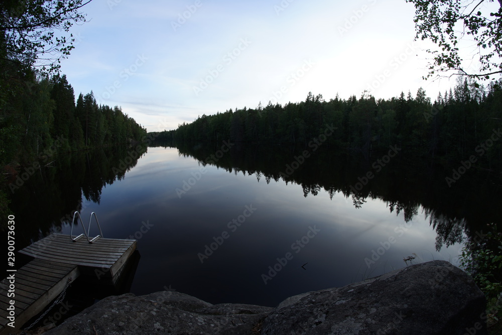 Peaceful lake scenery