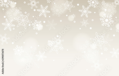 Vector background with silver and white snowflakes