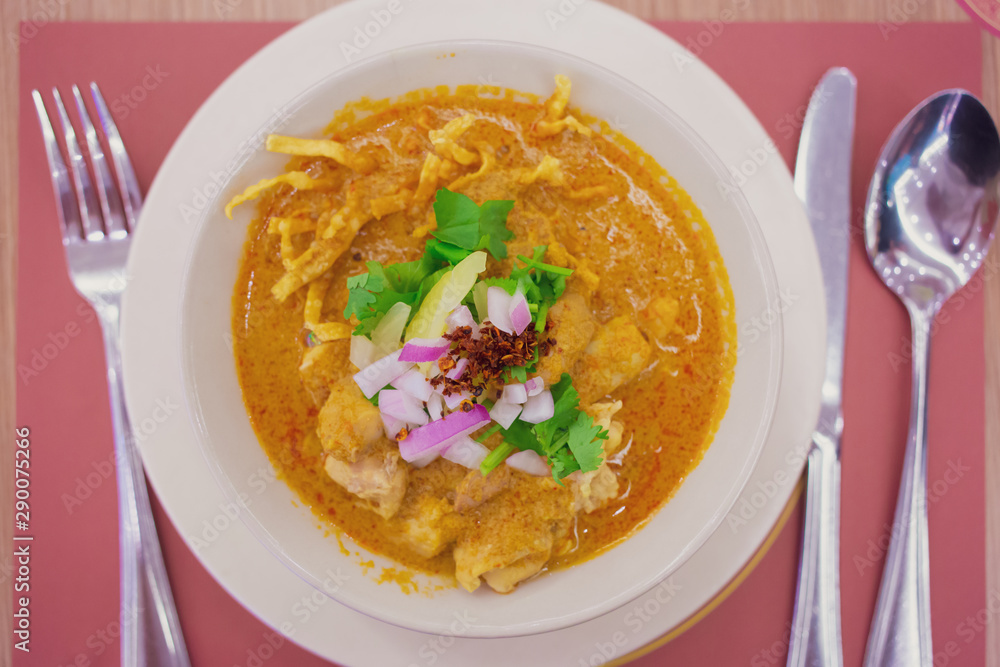 Khao Soi, noodles in curry, Northern Thai food Khao Soi, noodles in curry, Northern Thai food