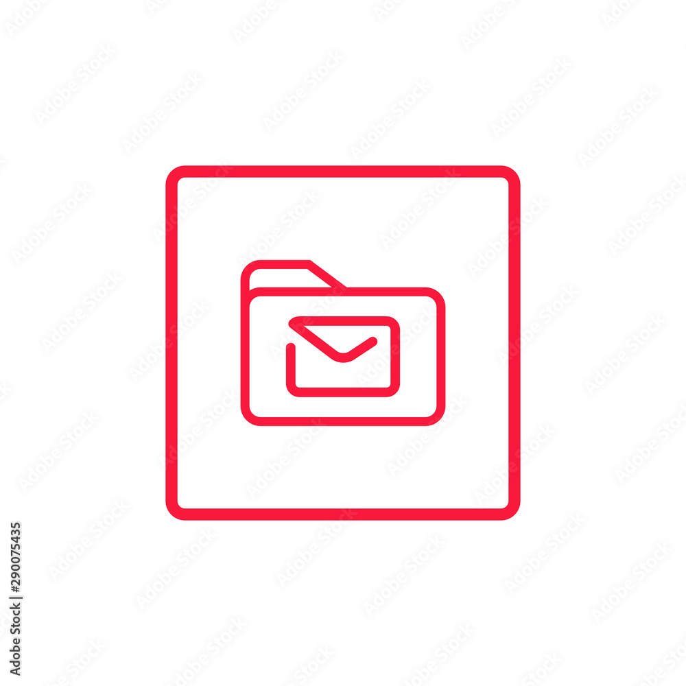 the envelope in the folders. folder mail icon design. line art style vector illustration eps 10 the envelope in the folders. folder mail icon design. line art style vector illustration eps 10