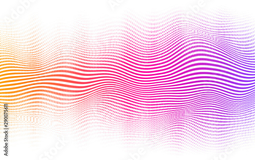 Halftone gradient background. Vector vibrant background with blending lines and dots.