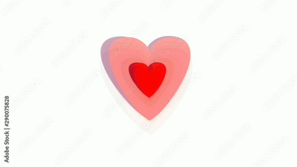 Love heart shape pounding animation against a white background.Falling love or valentine animation concept Love heart shape pounding animation against a white background.Falling love or valentine animation concept