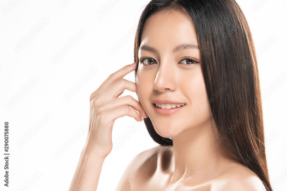 Beautiful Young Asian Woman with Clean Fresh Skin, Beautiful Young Asian Woman with Clean Fresh Skin,