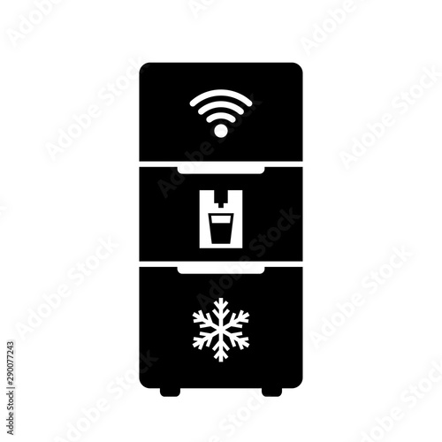 Modern smart fridge vector icon