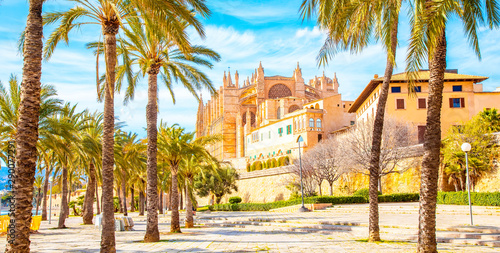 Bild auf Leinwand Palma de Mallorca Cathedral La Seu, Spain travel photo